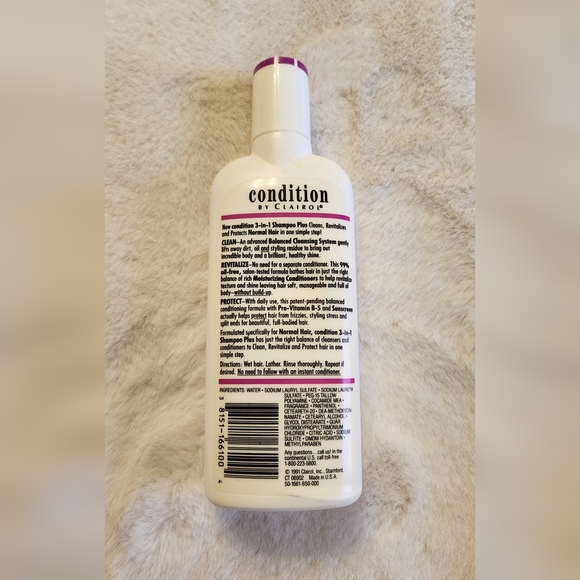 Vintage Clairol 3-In-1 Shampoo Plus Empty Bottle (1991) - Picture 2 of 9